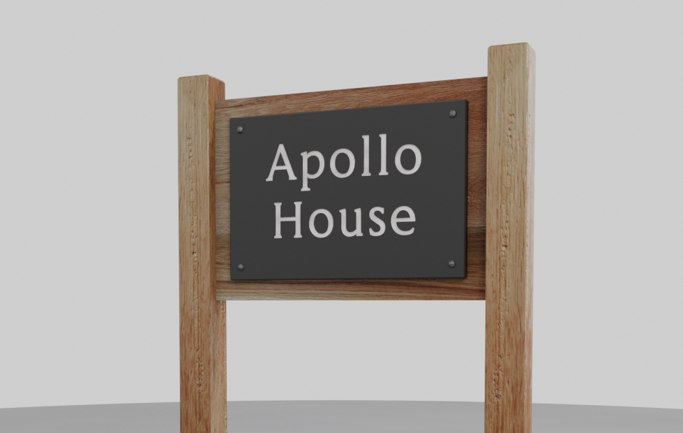 Welsh Slate Sign - Post Mounted (Hardwood Frame) | DEV SITE