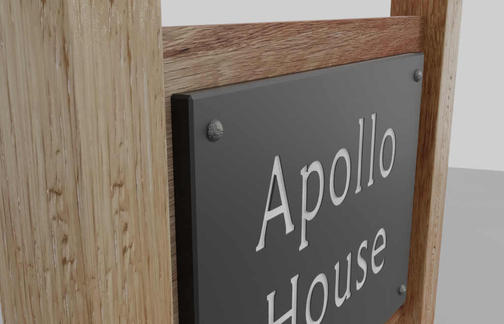 Welsh Slate Sign - Post Mounted (Hardwood Frame) | DEV SITE